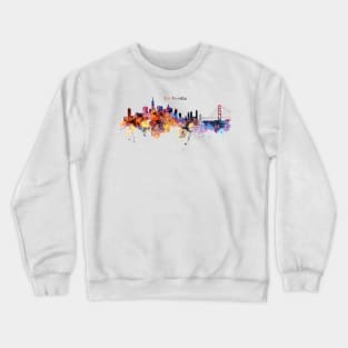 San Francisco watercolor skyline Crewneck Sweatshirt